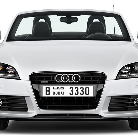Dubai Plate number B 3330 for sale - Long layout, Сlose view