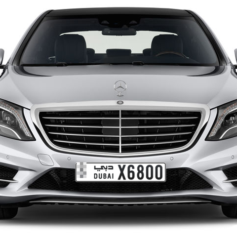 Dubai Plate number  * X6800 for sale - Long layout, Сlose view