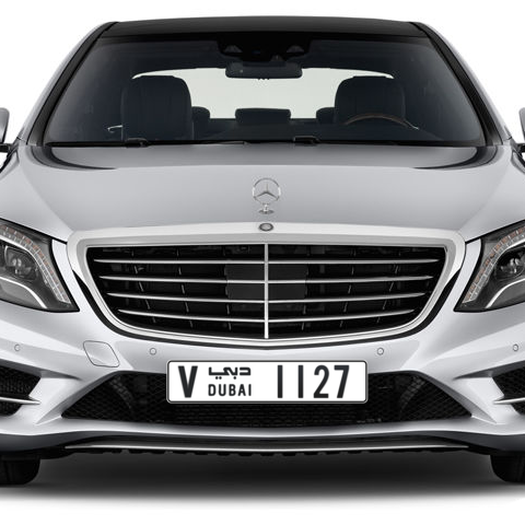 Dubai Plate number V 1127 for sale - Long layout, Сlose view