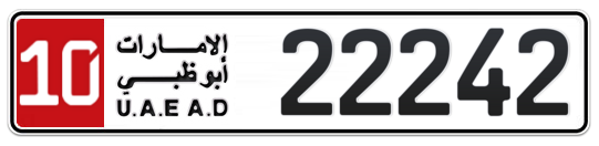 10 22242 - Plate numbers for sale in Abu Dhabi
