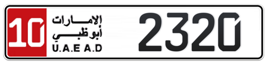 10 2320 - Plate numbers for sale in Abu Dhabi
