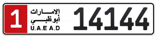 1 14144 - Plate numbers for sale in Abu Dhabi