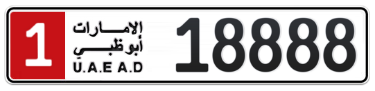 1 18888 - Plate numbers for sale in Abu Dhabi