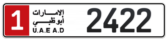 1 2422 - Plate numbers for sale in Abu Dhabi