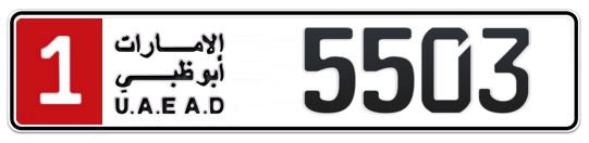 1 5503 - Plate numbers for sale in Abu Dhabi