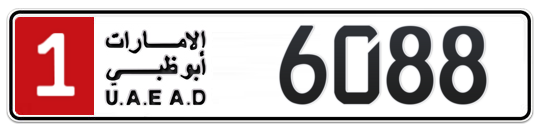 1 6088 - Plate numbers for sale in Abu Dhabi