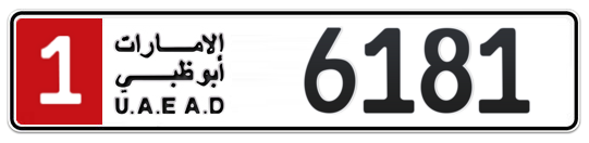 1 6181 - Plate numbers for sale in Abu Dhabi