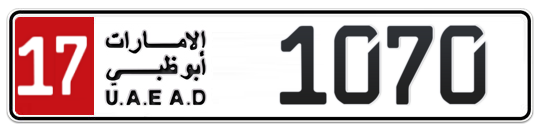 17 1070 - Plate numbers for sale in Abu Dhabi