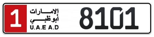 1 8101 - Plate numbers for sale in Abu Dhabi