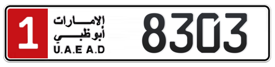 1 8303 - Plate numbers for sale in Abu Dhabi