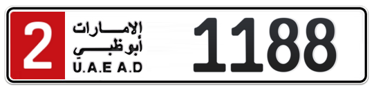 2 1188 - Plate numbers for sale in Abu Dhabi