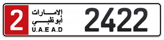 2 2422 - Plate numbers for sale in Abu Dhabi