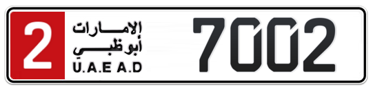 2 7002 - Plate numbers for sale in Abu Dhabi
