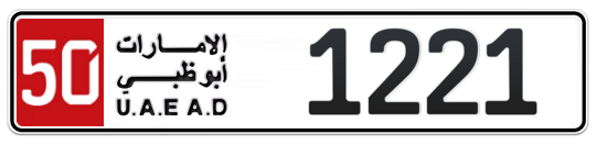 50 1221 - Plate numbers for sale in Abu Dhabi