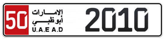 50 2010 - Plate numbers for sale in Abu Dhabi