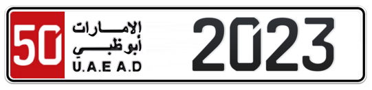 50 2023 - Plate numbers for sale in Abu Dhabi