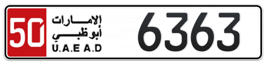 50 6363 - Plate numbers for sale in Abu Dhabi