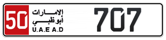 50 707 - Plate numbers for sale in Abu Dhabi