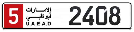 5 2408 - Plate numbers for sale in Abu Dhabi