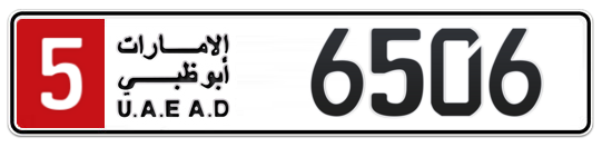 5 6506 - Plate numbers for sale in Abu Dhabi
