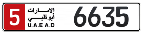 5 6635 - Plate numbers for sale in Abu Dhabi