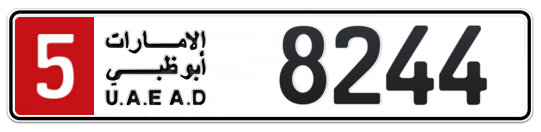 5 8244 - Plate numbers for sale in Abu Dhabi