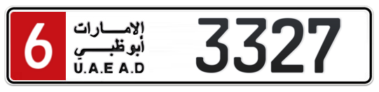 6 3327 - Plate numbers for sale in Abu Dhabi