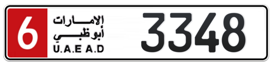 6 3348 - Plate numbers for sale in Abu Dhabi