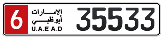 6 35533 - Plate numbers for sale in Abu Dhabi