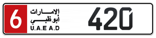6 420 - Plate numbers for sale in Abu Dhabi