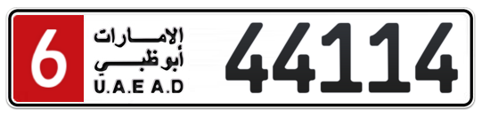 6 44114 - Plate numbers for sale in Abu Dhabi