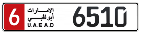 6 6510 - Plate numbers for sale in Abu Dhabi