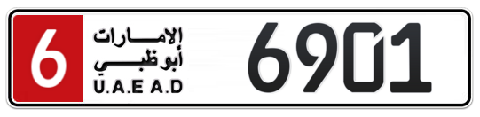 6 6901 - Plate numbers for sale in Abu Dhabi