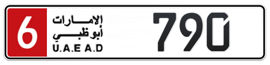 6 790 - Plate numbers for sale in Abu Dhabi