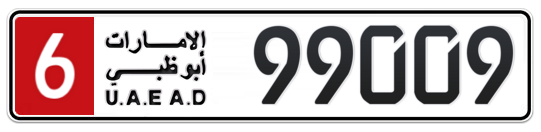 6 99009 - Plate numbers for sale in Abu Dhabi