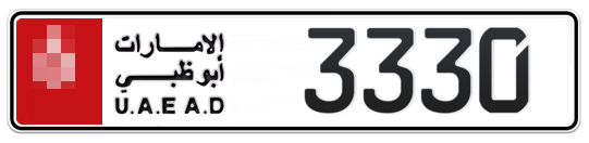  * 3330 - Plate numbers for sale in Abu Dhabi