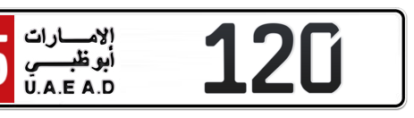 Abu Dhabi Plate number 15 120 for sale - Short layout, Сlose view