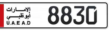 Abu Dhabi Plate number 1 8830 for sale - Short layout, Сlose view