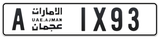 A 1X93 - Plate numbers for sale in Ajman