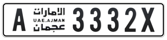 A 3332X - Plate numbers for sale in Ajman