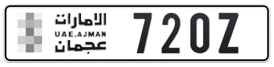  * 720Z - Plate numbers for sale in Ajman