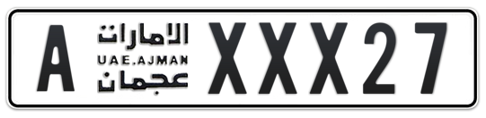 A XXX27 - Plate numbers for sale in Ajman