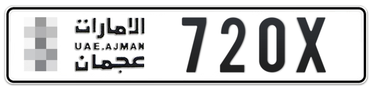  * 720X - Plate numbers for sale in Ajman