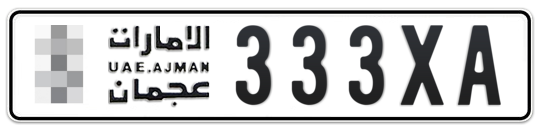  * 333XA - Plate numbers for sale in Ajman
