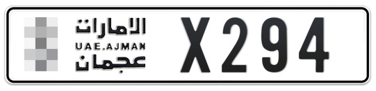  * X294 - Plate numbers for sale in Ajman