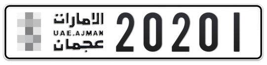  * 20201 - Plate numbers for sale in Ajman