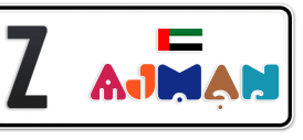Ajman Plate number A 159Z for sale - Short layout, Dubai logo, Сlose view