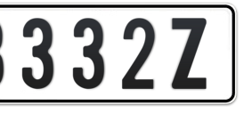 Ajman Plate number A 3332Z for sale - Short layout, Сlose view