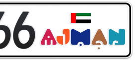 Ajman Plate number B 3Y366 for sale - Short layout, Dubai logo, Сlose view