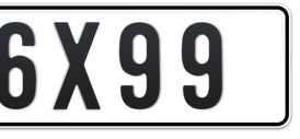 Ajman Plate number B 6X99 for sale - Short layout, Сlose view